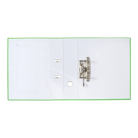 A4, 75 mm registrar, calligrata, PVC, embossing "Len", metal edging, pocket for a spine, collected, light green, mix-4