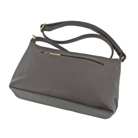 Bag women, artificial leather, dark brown 30x8x20 cm-2