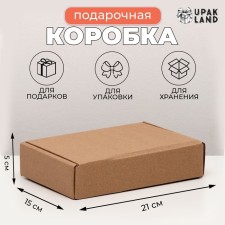 Boxing box, brown, 21 x 15 x 5 cm