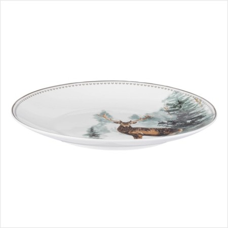 New Year's plate "Winter Forest", 20.4 × 2.2 cm, white color-1
