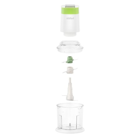 KitFort chopper KT-1378, plastic, 600 watts, 0.6 l, white-green-3