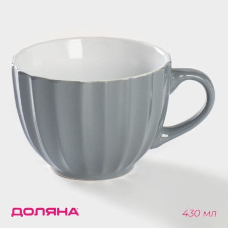 Mug ceramic share "Noemi", 430 ml, gray color