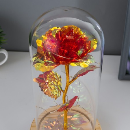 Nightlight "Red Flower" LED from batteries 3haaa 11x11x21.5 cm Risalux-4