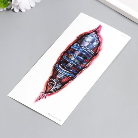 Tattoo on the body color "Cyborg wound" 10x21 cm-1