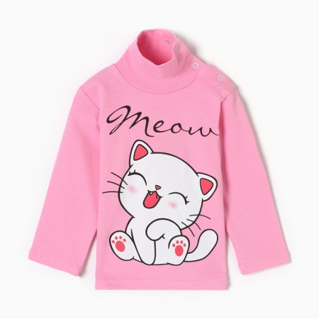 Turtleneck for girls, pink color, height 92 cm