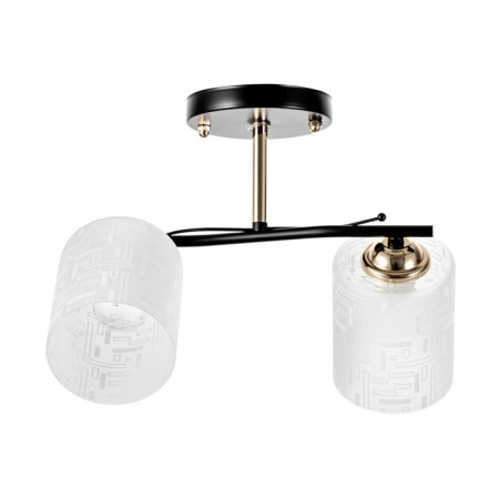 Assel chandelier 2he27 40W black and gold 46x20x27 cm