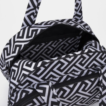 Road bag with lightning, external pocket, white/black color-2