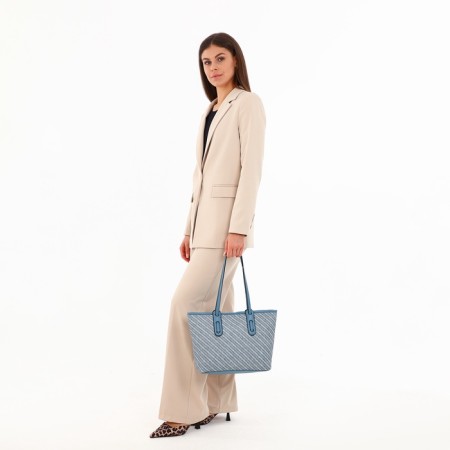 Women's bag with lightning, average size, blue color-8