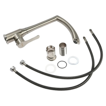 Kitchen mixer Zein Z3734, single -leaf, pour height 27 cm, satin-9