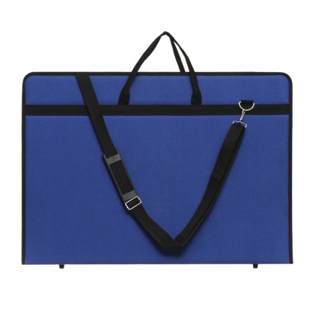 Folder for drawings and drawings for artists A2, 650 x 450 x 40 mm, with handles, textile, with pockets, "inspiration" 1B21, blue-3