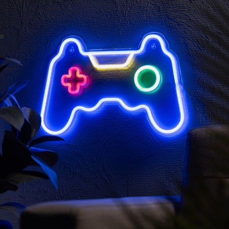 Neon sign "Gampad", 40.5x28 cm, USB, syn-red-green-t/white