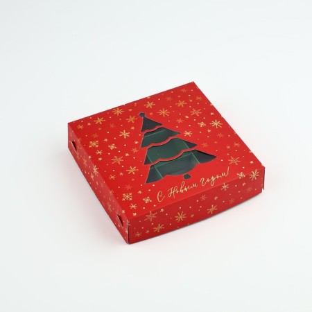 Box for sweets "New Year's Lights", 14.7 x 14.7 x 3.5 cm, New Year-1
