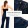 Women's jeans with Minaku arrow, dark blue color, size 42