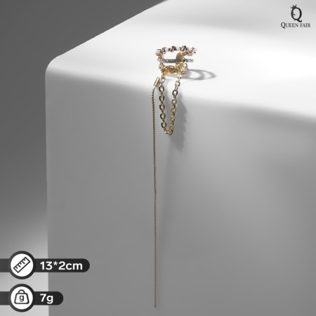 Earring "Kaff" luxury, white color in gold