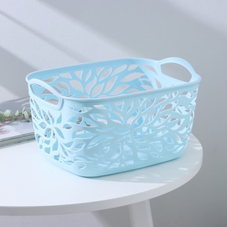 Storage basket "Leaves", plastic, 29.5 × 21.5 × 16 cm, color mix