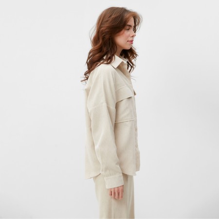 Women's blouse Minaku: Velvet Collection Milk color, river 48-4