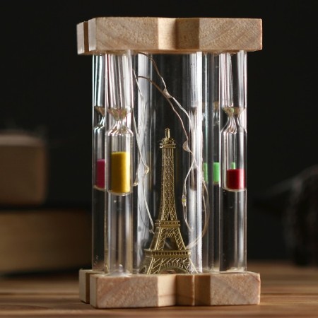 Sanding clock "Evening Paris", souvenir, with backlight, 8 x 14 cm