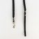 Set of a collar (34-45x2 cm) and a leash (120x0.8 cm) with a scythe, black with red