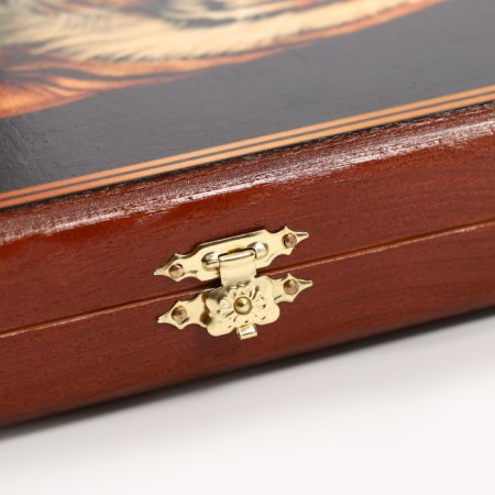 Sherkhan backgammon, wooden board 40 x 40 cm, with a field for playing checkers-5