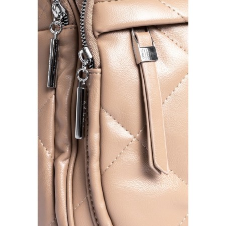 Women's backpack, eco -leather, ludor beige, 24x12x30 cm-2