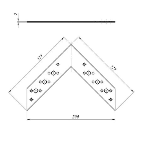 Corner connector, 175x175x2 mm, Gots, in packaging 40 pcs.-2