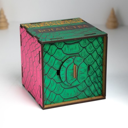 New Year's piggy bank Cube "Snake. Wealth" 10x10x10 cm-6