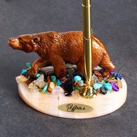 Souvenir with a handle "Bear", Selenite, Minerals 12x7 cm-3