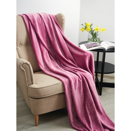 Raspberry blanket, size 200x220 cm, red color-1