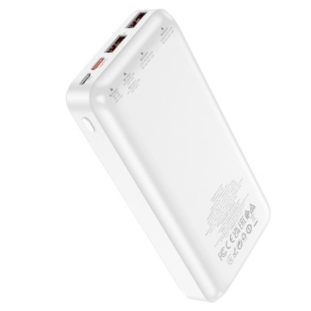 External battery Hoco J100A, 20,000 mAh, 2 USB, 2 A, display, white-3