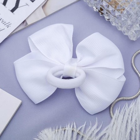 Hair gum "Schoolgirl" Bant Lace, 9 cm, white-1