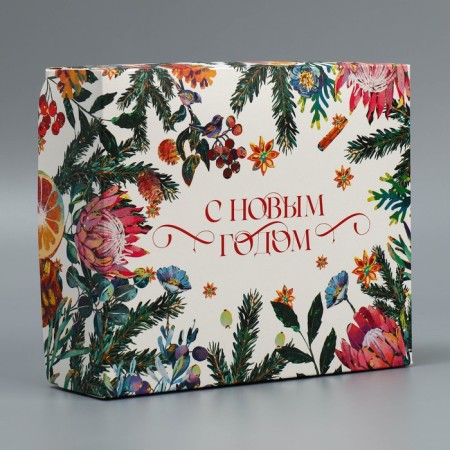 Box for confectionery "New Year's botanist", 17 x 20 x 6 cm, New Year-1