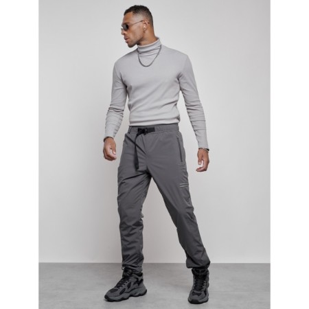 Trouses insulated sporty male winter, size 48, color gray color-1