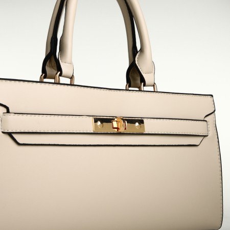 Women's bag with lightning, textura, average size, milk color-4
