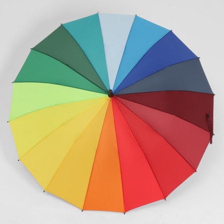 Umbrella - a semi -automatic “Rainbow Day” cane, 16 spokes, r = 59 cm, multi -colored-2