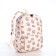 School backpack of textiles on a zipper, 3 pockets, beige/pink color