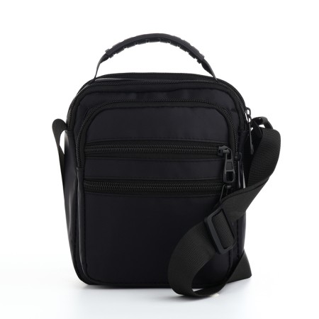 Male bag, 17*10*21 cm, 2 lightning departure, 4 n/pocket, black-1