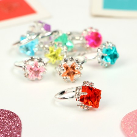 Rings Children's set 36pcs "Choselka" geometry, color mix, mix form in silver, b-r-2