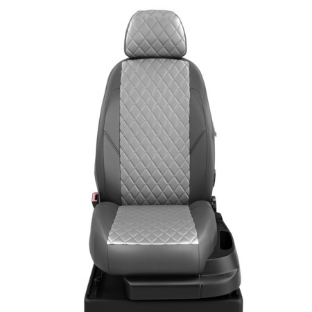 Auto-Chekhls for Peugeot Expert Tepee 2 since 2007-2016, 3 places, van, perforation, eco-leather, light gray color, dark gray
