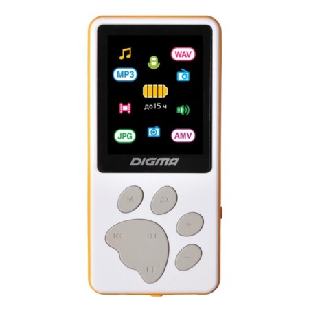 Hi-Fi Flash Digma S4 8GB White/Orange/1.8 "/FM/MicrosDHC