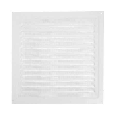 Ventilation grate "Cosmetic" RM3030, 300 x 300 mm, with a grid, metal, white-2