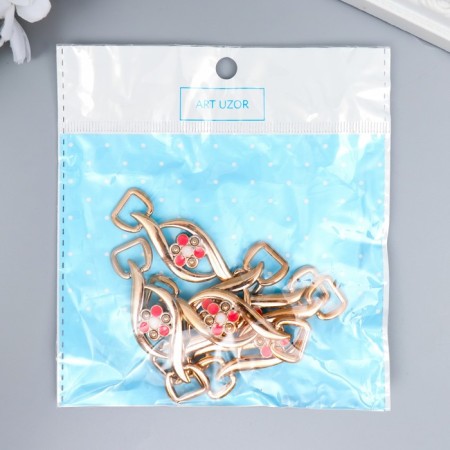 Decor for creativity plastic buckle "Flower and bend" 1.9x6 cm-3