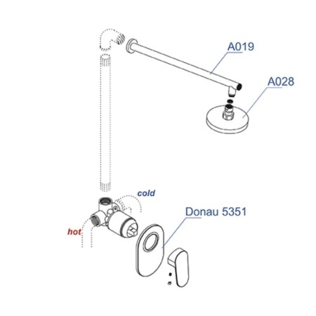 The shower system wasserkraft a12028, built-in, tropical shower, brass/ABS plate, chrome 101201-2
