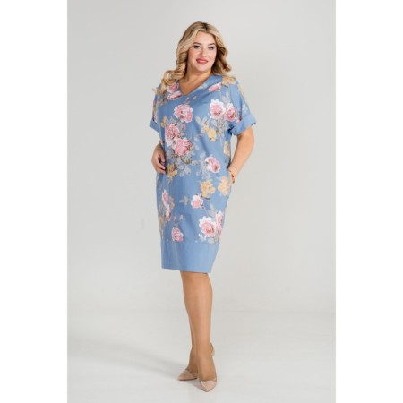 Women's dress, size 52, blue color-2