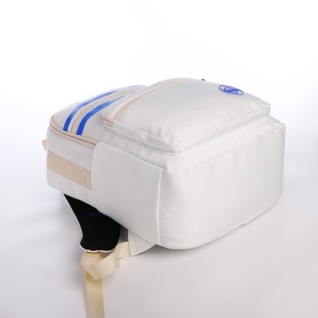 Young backpack from a lightning textile, 5 pockets, white color-4