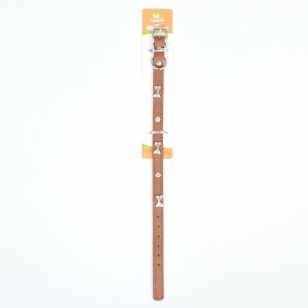 Collar "bows and rhinestones", 38 x 1.5 cm, Osh 27-33, brown-6