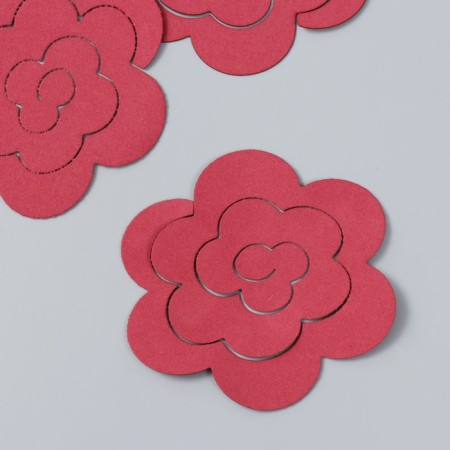 The workpiece of Foamiran "Flower Curly" 10x9.5 cm set 5 pcs. Burgundy-1