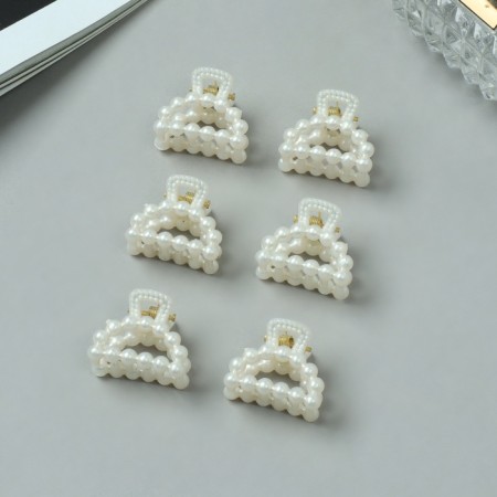Hair crab "Arena" (set 6 pcs) arc, 2.5 cm, white-1