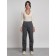 Warmed female trousers, size 42, gray color