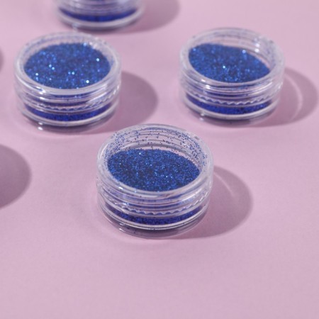 A set of sparkles for decor, small grinding, blue color, 6 pieces-1