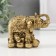 NECKE Polystone "Elephant on Coins" bronze 6.7x8.2x4.6 cm